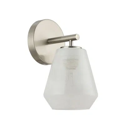 Artcraft Lighting Higgins - 1-light Wall Sconce - Wispy White Glassware Shade In Brushed Nickel