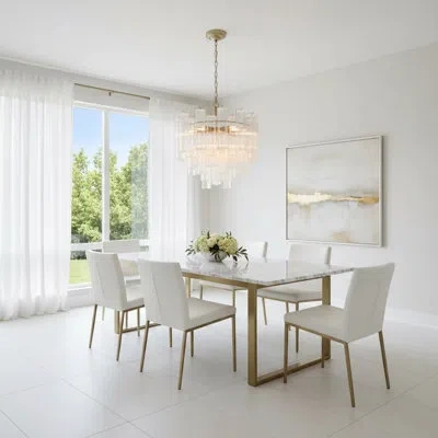 Artcraft Lighting Hypes - Chandelier - Brass Finish With Tronchi Style Clear Glassware Shade In White