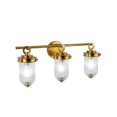 Artcraft Lighting Iraheta - Bathroom Vanity - Vintage Brass With Clear Ribbed Glassware Diffuser Shade