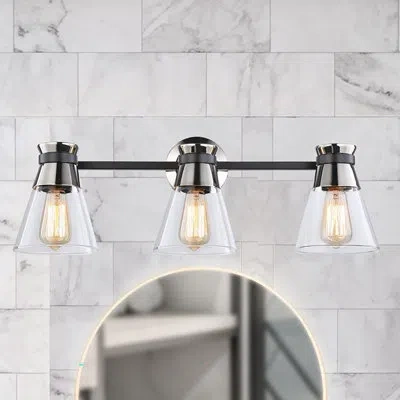 Artcraft Lighting Kanata 3 - Light Vanity Light In Black,brushed Nickel