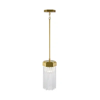 Artcraft Lighting Kitt - Brushed Brass With Clear Glass Rods Shade