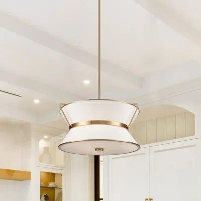 Artcraft Lighting Layla 4 - Light Cylinder Drum Chandelier In Brushed Brass
