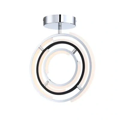 Artcraft Lighting Led Semi Flush Mount In Polished Nickel