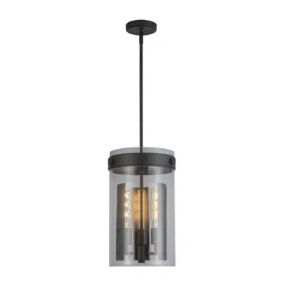 Artcraft Lighting Lucai - 3-light Pendant - Clear Glass Shade In Black