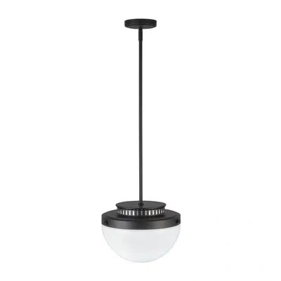 Artcraft Lighting Lucai - Pendant - 12" W - 1-light - White Glass Shade In Black