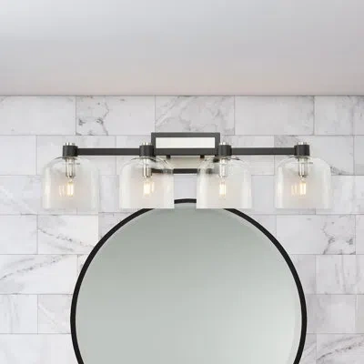Artcraft Lighting Lyndon 4 Light Vanity Light In Black,nickel,clear