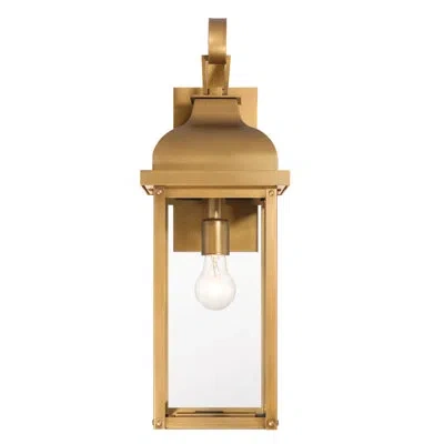Artcraft Lighting Madrid - 1-light Outdoor Wall Sconce - Clear Glass Shade In Weathered Brass