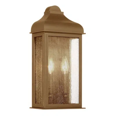 Artcraft Lighting Madrid - Outdoor Wall Sconce - Clear Glass Shade - Black Finish In Weathered Brass