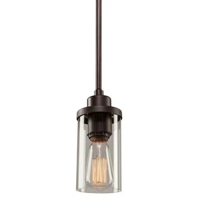 Artcraft Lighting Melno Park 1-light Single Cylinder Pendant In Oil Rubbed Bronze