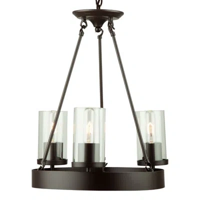 Artcraft Lighting Melno Park 3 - Light Unique / Statement Wagon Wheel Chandelier In Oil Rubbed Bronze