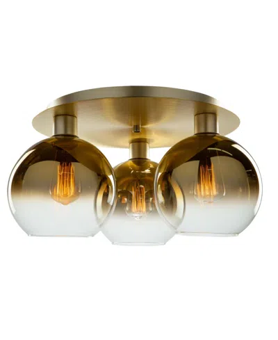 Artcraft Lighting Morning Mist 19.75" Metal 3-light Semi-flush Mount In Gold