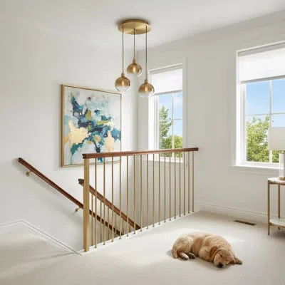Artcraft Lighting Morning Mist 3 - Light Unique Linear Pendant In Gold