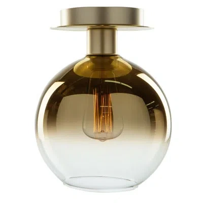 Artcraft Lighting Morning Mist Glass Semi Flush Mount In Gold