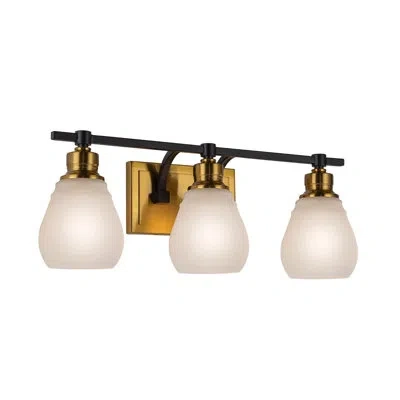 Artcraft Lighting Nelson 3 Light Vanity Light In Black,nickel,clear