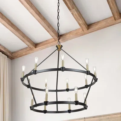 Artcraft Lighting Notting Hill - Chandelier - Black/brushed Brass - 15-light