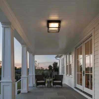 Artcraft Lighting Overbrook Matte Black Led Outdoor Flush Mount