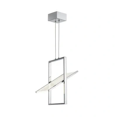 Artcraft Lighting Palo Alto 1 - Light Unique / Statement Rectangle Led Pendant In Chrome