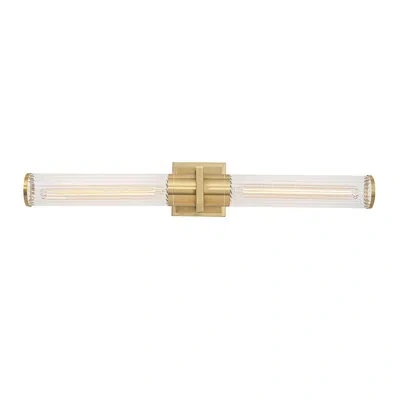 Artcraft Lighting Positano - 2-light Bathroom Vanity Light - 29"w In Satin Brass,clear Ribbed