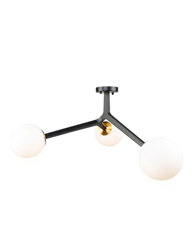 Artcraft Lighting Ravello 38" Metal 3-light Semi-flush Mount In Black