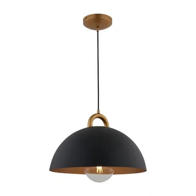 Artcraft Lighting Rembert - 1-light Pendant - 15.75"w - Gold - White In Black