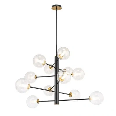 Artcraft Lighting Rene - 12-light Chandelier - In Black,white