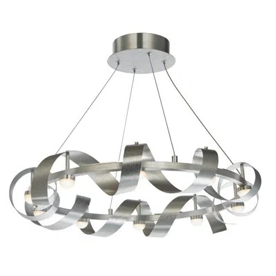 Artcraft Lighting Rolling Hills 10-light Led Unique / Statement Wagon Wheel Chandelier In Brushed Aluminum
