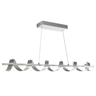Artcraft Lighting Rolling Hills 6 - Light Kitchen Island Geometric Led Pendant In Brushed Aluminum