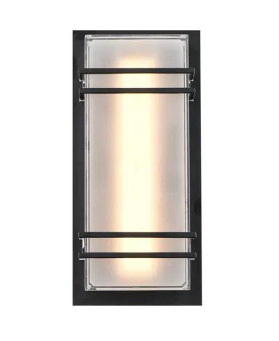 Artcraft Lighting Sausalito 11.81" Metal Horizontal Stripes Led Outdoor Wall Light In Black