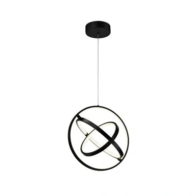 Artcraft Lighting Sienna 30w Led Orb Pendant Black In Semi Gloss Black