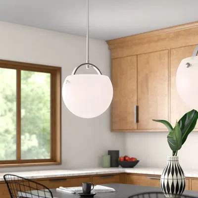 Artcraft Lighting Single 1 - Light Single Globe Pendant In Satin Nickel