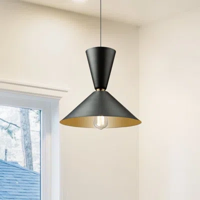 Artcraft Lighting Tempo 1 - Light Single Geometric Pendant In Matte Black
