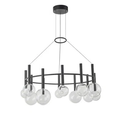 Artcraft Lighting Terra 12- Light Ring Chandelier - Black