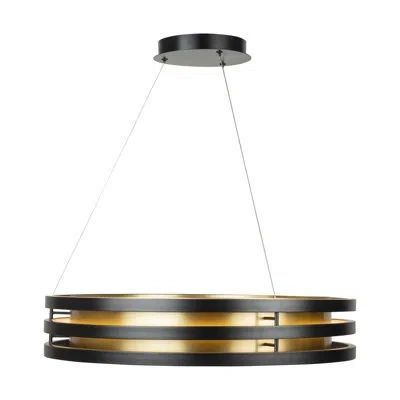 Artcraft Lighting Toledo - 1-light Chandelier - 25.5" - Black/brushed Brass