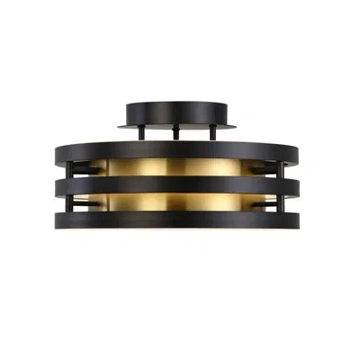 Artcraft Lighting Toledo - 1-light Semi-flush Mount - Black/brushed Brass