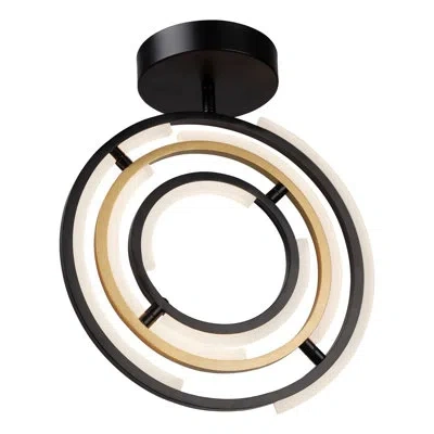 Artcraft Lighting Trilogy Led Semi Flush Mount In Brass
