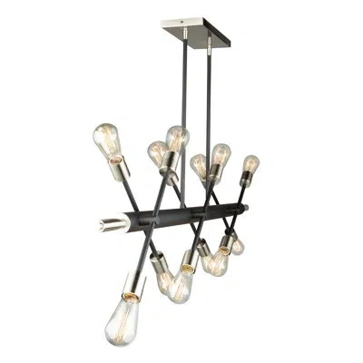 Artcraft Lighting Truro 12 - Light Kitchen Island Linear Chandelier In Matte Black