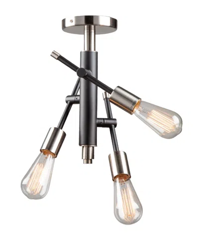 Artcraft Lighting Truro 9" Metal 3-light Semi-flush Mount In Black