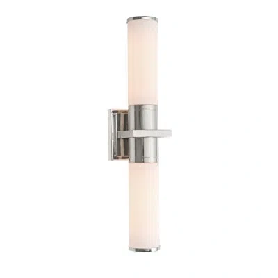 Artcraft Lighting Wilder - 2-light Bathroom Vanity Light - 20.8"w - Polished Nickel - White Glass In Gold