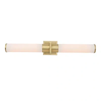 Artcraft Lighting Wilder - 2-light Bathroom Vanity Light - 29"w - Satin Brass - White Glass