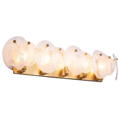 Artcraft Lily 34 3/4" Wide Brushed Brass 5-light Bath Light