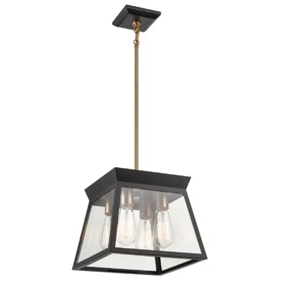 Artcraft Lucian 12" Wide 4-light Black Chandelier With Clear Glass Shade