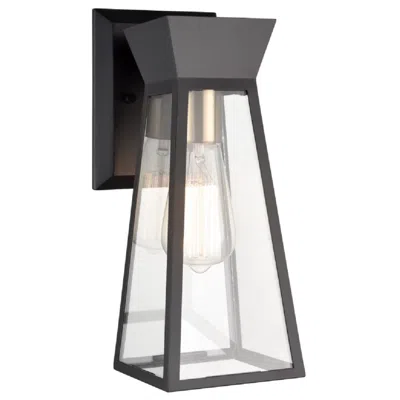 Artcraft Lucian 12.9" High Black Wall Sconce With Clear Glass Shade