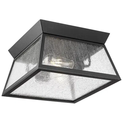 Artcraft Lucian 13.75" Wide 2.light Black Outdoor Flush Mount