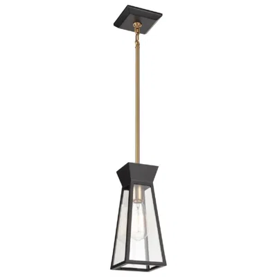 Artcraft Lucian 5" Wide Black Pendant With Clear Glass Shade
