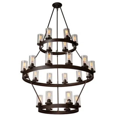 Artcraft Menlo Park 24-light Oil Rubbed Bronze Metal And Clear Glass Chandelier