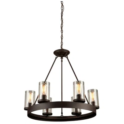 Artcraft Menlo Park 26" Wide Oil-rubbed Bronze 6-light Chandelier