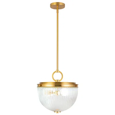 Artcraft Myla 12 1/2" Wide Vintage Brass Pendant Light