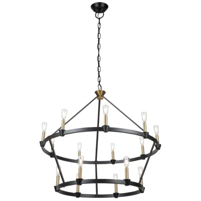 Artcraft Notting Hill 36" Wide 15-light Black Chandelier