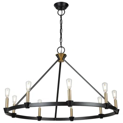 Artcraft Notting Hill 36" Wide 9-light Black Chandelier