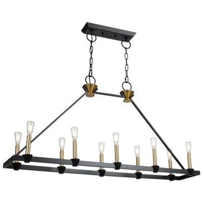 Artcraft Notting Hill 45" Wide 10-light Black Island Light